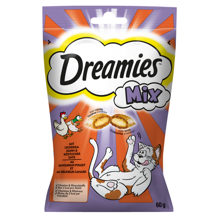 Dreamies Przysmak Dla Kota Chrupiące Paszteciki Z Nadzieniem Kurczak Z Kaczką 60g