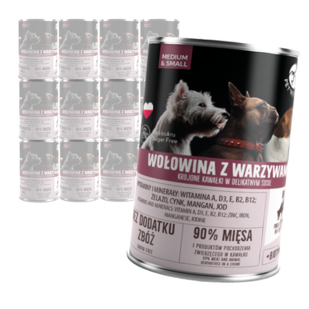 Mokra Karma Dla Psa PetRepublic Kawałki W Sosie Wołowina 12x400g
