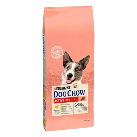 Purina Dog Chow Active Adult 14kg Sucha Karma Dla Aktywnych Psów z Kurczakiem