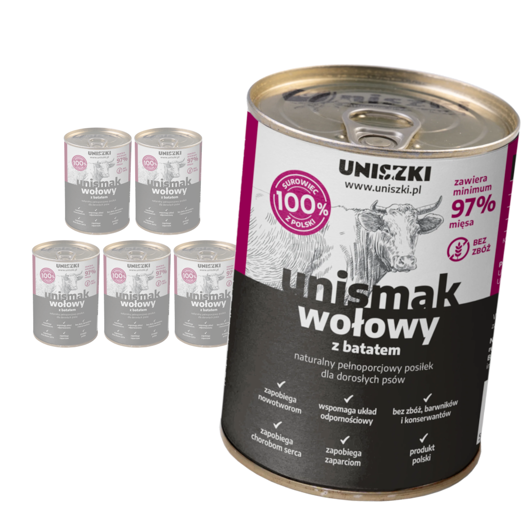 Uniszki Mokra Karma Dla Psa z Wołowiną i Batatem