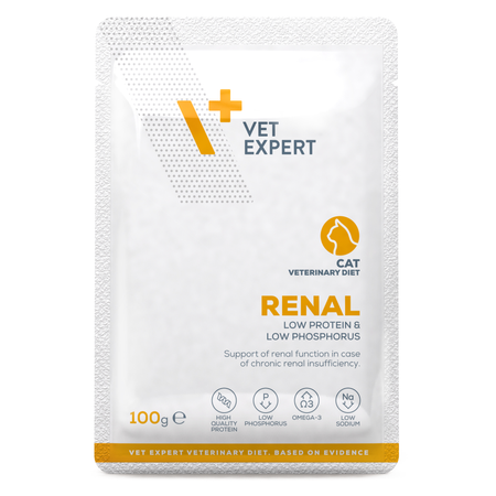 VetExpert Veterinary Diet Renal Cat 12x100g Mokra Weterynaryjna Karma Dla Kotów Z Niewydolnością Nerek