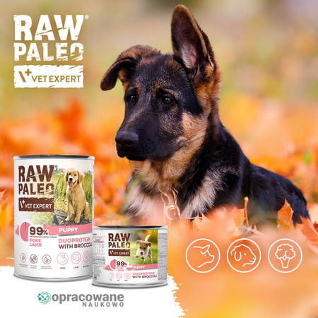 Raw Paleo Pork&Lamb Puppy Duoprotein 6x400g Mokra Karma Dla Szczeniąt z Wieprzowiną i Jagnięciną