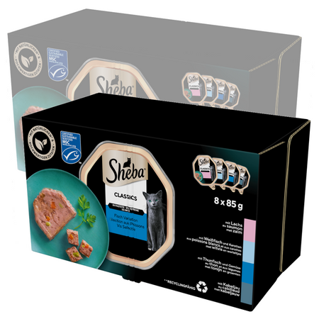Sheba Classics Rybne Smaki Tacka 16x85g Mokra Karma Pełnoporcjowa Dla Kota W Terynie