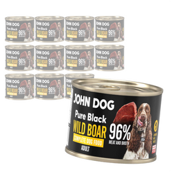 John Dog Pure Black Wild Boar Adult 12x200g Mokra Karma Dla Psa Z Dzikiem