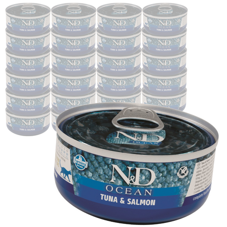 Farmina N&D Cat Ocean Tuna and Salmon 24x70g Mokra Karma Dla Kota Tuńczyk Łosoś