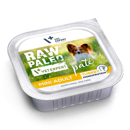 Raw Paleo Pate Mini Adult Turkey Tacka 150g Mokra Karma Dla Psów Małych Ras z Indykiem