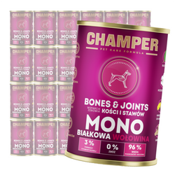 Champer Bones & Joints 24x400g Monobiałkowa Mokra Karma Dla Psa Z Wołowiną Wsparcie Zdrowia Kości I Stawów