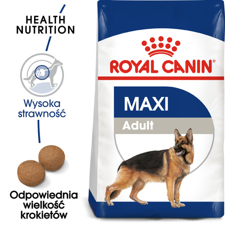 Royal Canin Maxi Adult Karma Sucha Dla Psów Dorosłych Ras Dużych 15kg + 3kg GRATIS