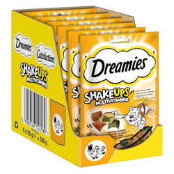 Dreamies Shake Ups Multivitamins 6x55g Przysmak Dla Kota z Kurczakiem Kaczką i Kocimiętką