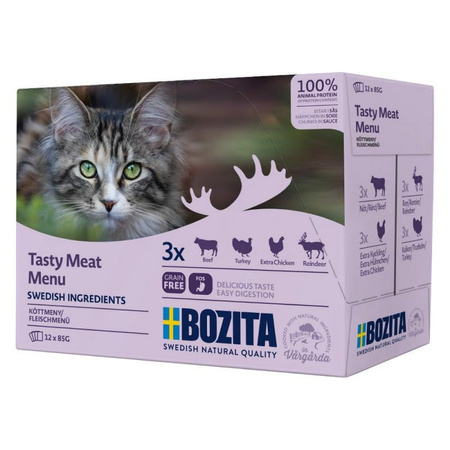 Bozita Kawałki Mięsne W Sosie 12x85g - Mix Smaków