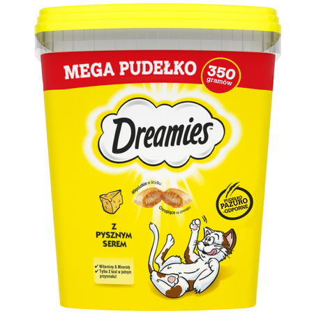 Dreamies Mega Pudełko Przysmak Dla Kota Chrupiące Paszteciki Z Nadzieniem Z Serem 4x350g