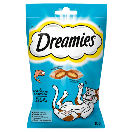 Dreamies z Wybornym Łososiem 60g Przysmaki dla kota
