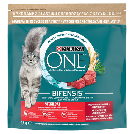 Purina One Bifensis Sterilcat 9,8kg Sucha Karma Dla Kota z Wołowiną