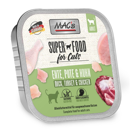 MAC's Cat Multipack 6x100g Bezzbożowa Mokra Karma Dla Kota Kurczak Kaczka Indyk Łosoś Królik Wołowina