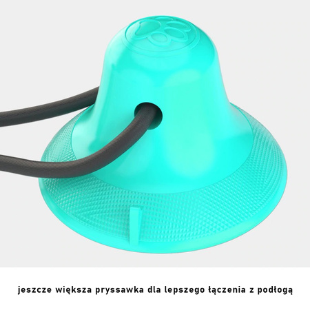 Zabawka gryzak dla psa SNACK BALL, piłka z dozownikiem na przyssawce kolor TURKUSOWO-CZERWONY