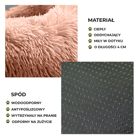 Prostokątne Pluszowe Legowisko Dla Psa I Kota Unizoo L Różowe