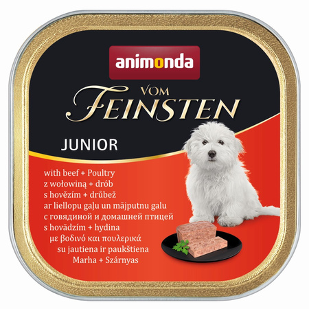 Animonda Vom Feinsten Junior 6x150g Mokra Karma Dla Szczeniąt Wołowina Z Drobiem