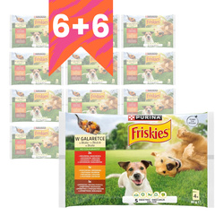 Purina Friskies Mokra Karma Dla Psa Mix Smaków Wołowina Kurczak Jagnięcina W Galaretce 48x85g
