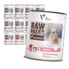 Raw Paleo Adult Monoprotein Mix Smaków 12x800g Bezzbożowa Mokra Karma Dla Psa Dorsz Kaczka Wieprzowina