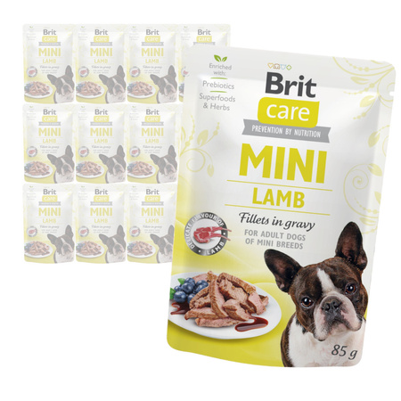 Brit Care Mini Pouch Adult Jagnięcina w Sosie 12x85g Mokra Karma Dla Psów Ras Małych i Miniaturowych