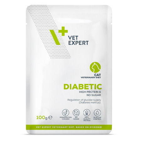 VetExpert Veterinary Diet Diabetic Cat 12x100g Mokra Weterynaryjna Karma Dla Kotów Z Cukrzycą