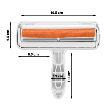 Uniwersalna szczotka do usuwania sierści dla psa kota kanapy ubrań 19.5x18 cm Pomarańczowa