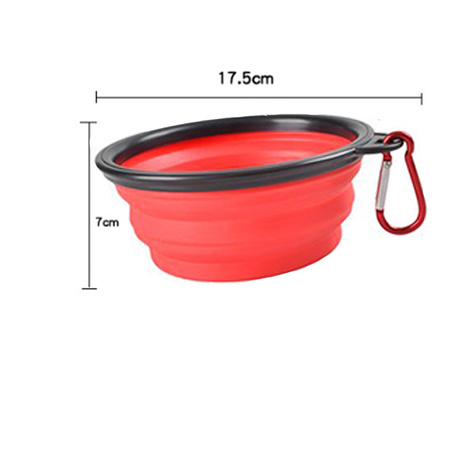 Miska Silikonowa Składana Podrózna dla Twojego Pupila Czerwona 1000ml