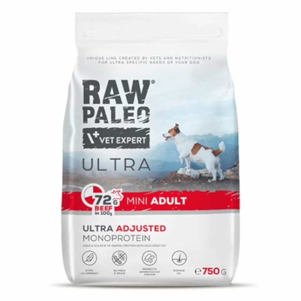 Raw Paleo Ultra Beef Adult Mini Karma z Wołowiną Dla Psów Dorosłych Ras Małych
