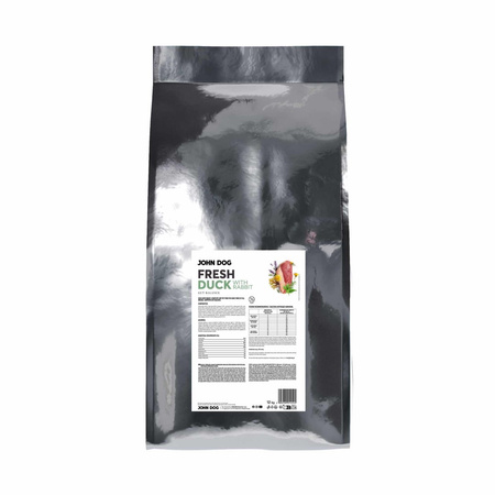 John Dog Fresh 12kg Sucha Karma Dla Psa Z Kaczką I Królikiem Wsparcie Układu Pokarmowego