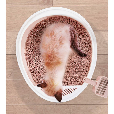 Owalna Kuweta Dla Kota OTWARTA PC-YK08 Rózowa 41x34x9cm + ŁOPATKA GRATIS