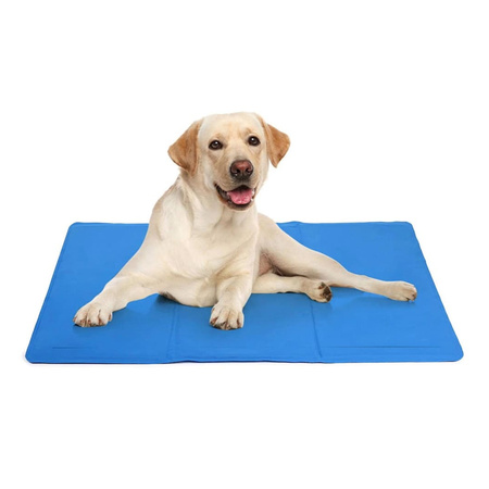 Mata chłodząca na upały dla psa i kota Niebieska, rozmiar M 65x50 cm