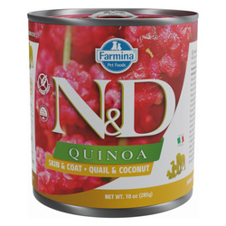 Farmina N&D Dog Quinoa Skin & Coat Quail 285g Mokra Karma Dla Psów Z Wrażliwą Skórą I Alergiami Przepiórka Z Kokosem