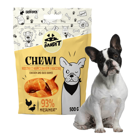 Mr Bandit CHEWI Kostki z kurczakiem i kaczką 500g - naturalny przysmak dla psa