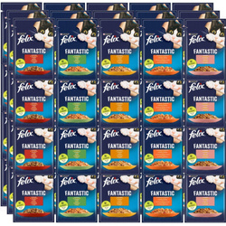 Felix Fantastic Karma Dla Kotów Mix Smaków W Galaretce 60x85g Wołowina Królik Kurczak Łosoś