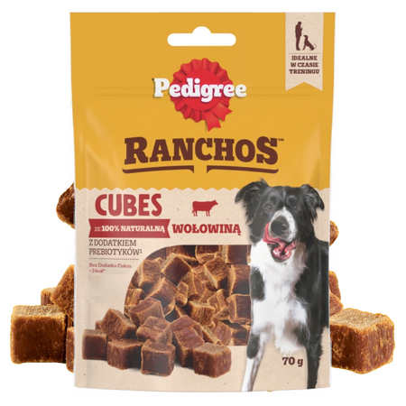 Pedigree Ranchos Cubes z Wołowiną 5x70g Treserki Przysmak Dla Psa