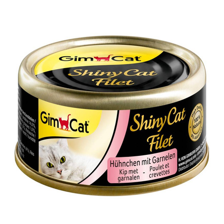 GimCat ShinyCat Filet Mix Smaków 6x70g Mokra Karma Dla Kota Z Kurczakiem Tuńczykiem Krewetką Sardelą