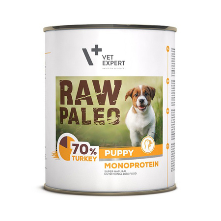 Karma Mokra dla Szczeniąt VetExpert RAW PALEO Puppy Turkey 800g - z Indykiem