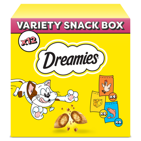 Dreamies Variety Snack Box Karma Uzupełniająca Dla Kotów (z Kurczakiem, Z Serem I O Smaku Łososia) - 2x720g