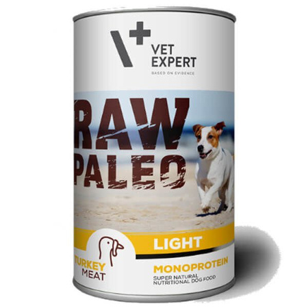 VET EXPERT RAW PALEO Adult Light INDYK Turkey 400g Dla Psa Karma Mokra Niskokaloryczna