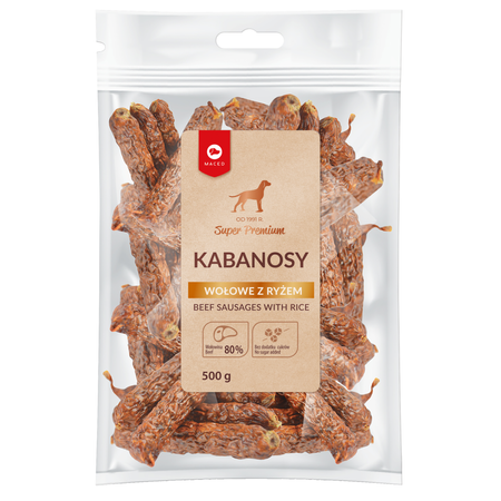 Maced Super Premium Kabanosy Wołowe Z Ryżem Przysmak Dla Psa 500g
