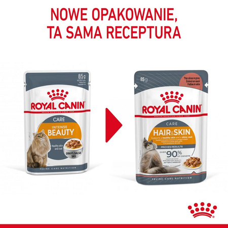 Royal Canin Intense Beauty 12x85g Mokra Karma Dla Kotów Dorosłych w Sosie Zdrowa Skóra Piękna Sierść