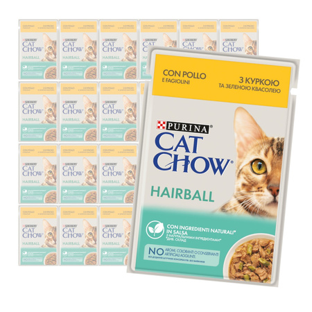 GRATIS Purina CAT CHOW Hairball 26x85g Mokra Karma dla Kota z Kurczakiem