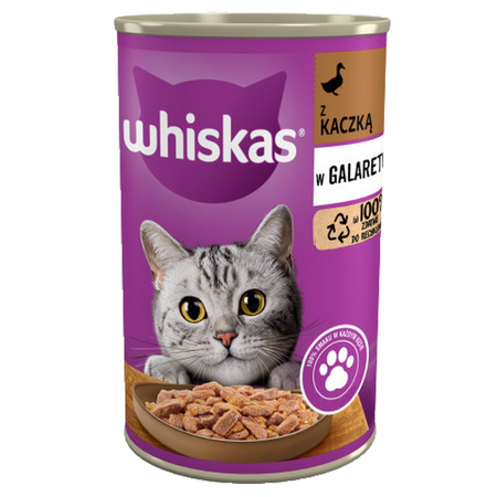 WHISKAS Adult 5 Smaków 48x400g Kurczak Wołowina Tuńczyk Kaczka Karma Mokra Dla Dorosłych Kotów