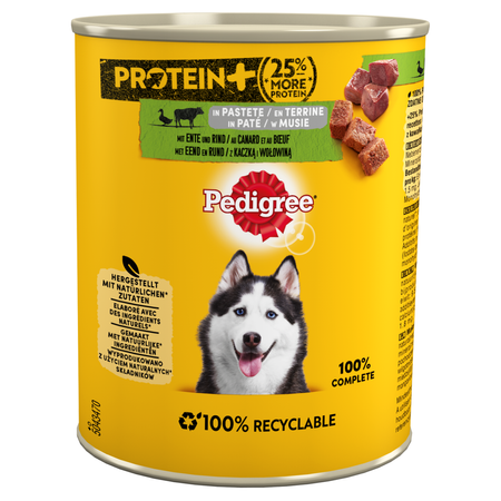 Pedigree Adult Protein+ Puszka 800g Mokra Karma Dla Psów, Z Kaczką I Wołowiną W Musie