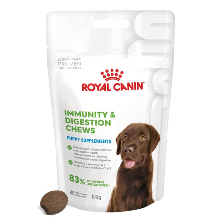 Royal Canin Supplements Dog Immunity & Digest Puppy 100g Suplementy W Postaci Przysmaków Wspierające Prawidłowe Trawienie I Odporność Szczeniąt