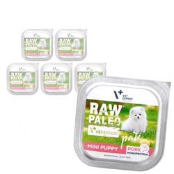 Raw Paleo Pork Pate Mini Puppy 6x150g Monoproteinowa Mokra Karma Pasztet Dla Szczeniąt Małych Ras Z Wieprzowiną