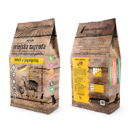 Wiejska Zagroda Indyk z Jagnięciną 2x 9kg + 12x 400g Puszka