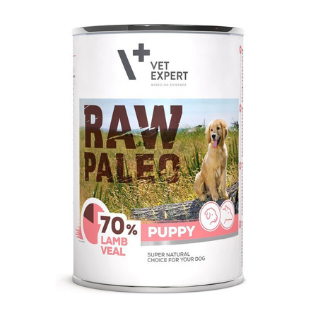 VetExpert RAW PALEO Puppy Lamb Veal 12x400g karma mokra z jagnięciną i cielęciną dla szczeniąt