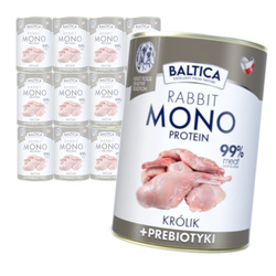 Baltica Monoprotein Królik Prebiotyki 12x400g Hipoalergiczna Bezzbożowa Mokra Karma Dla Psa