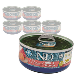 Farmina N&D Cat Natural Tuna & Salmon 6x70g Mokra Karma Dla Kota Tuńczyk Łosoś